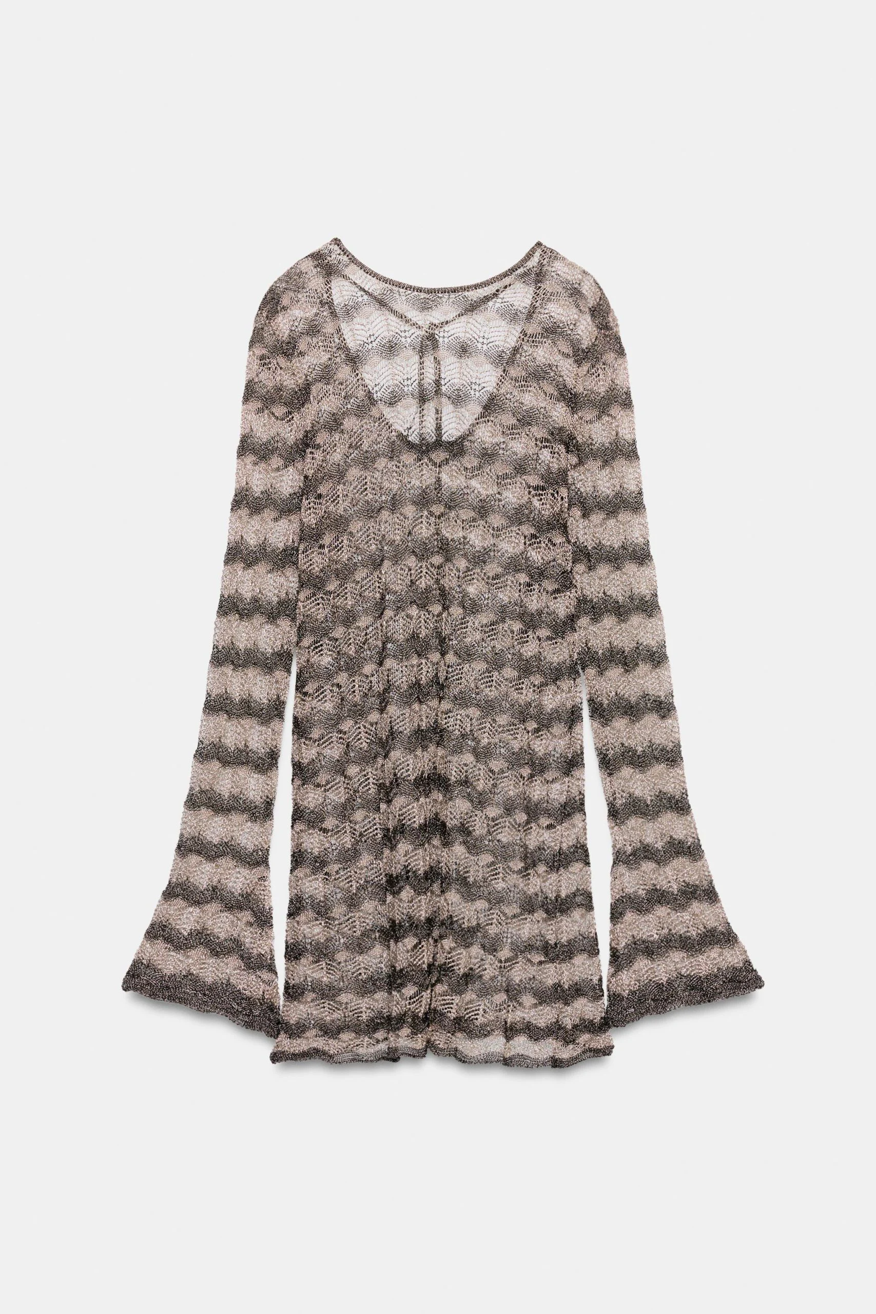 Metallic Thread Open-بافت پیراهن مینی زنانه - Image 6