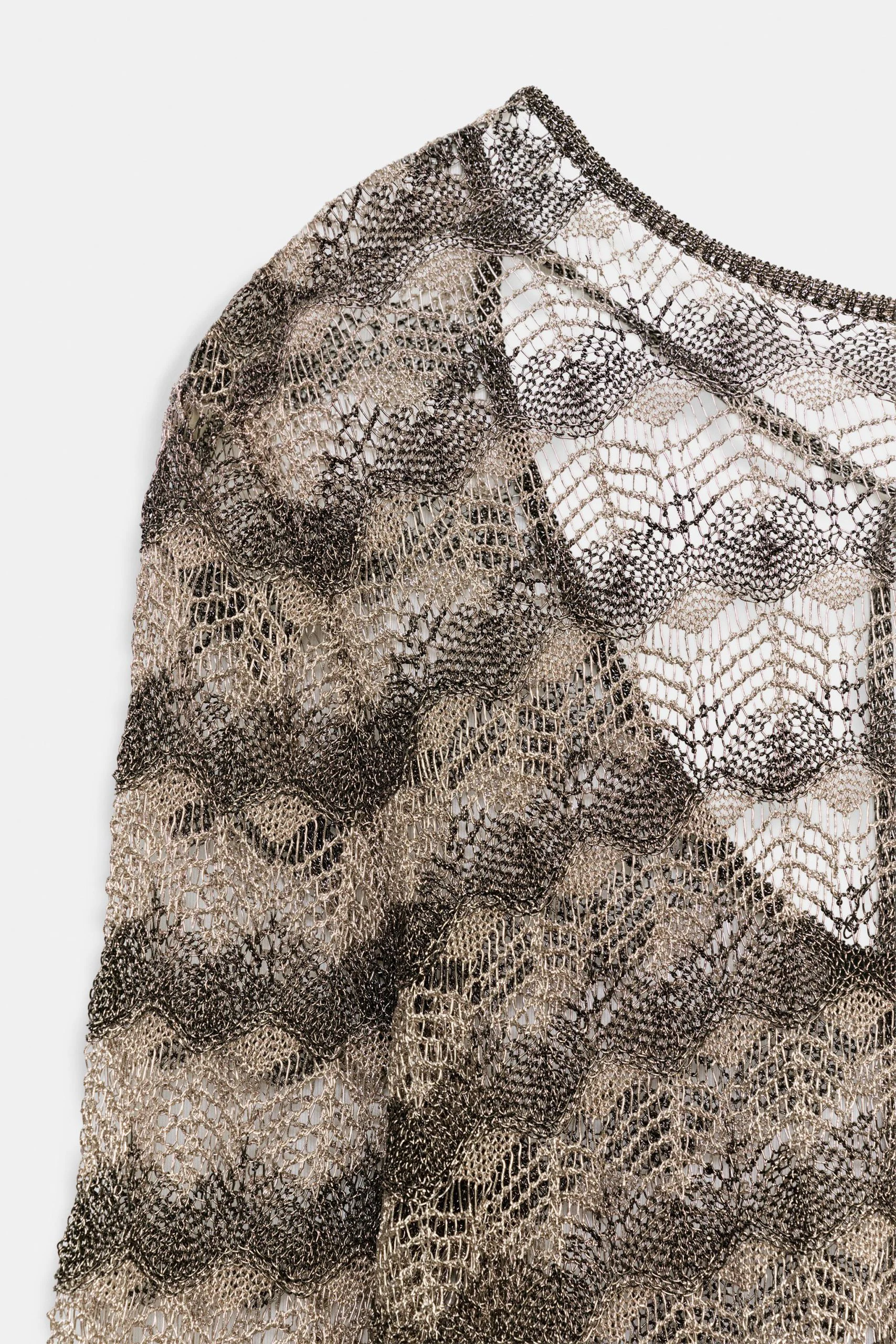Metallic Thread Open-بافت پیراهن مینی زنانه - Image 8