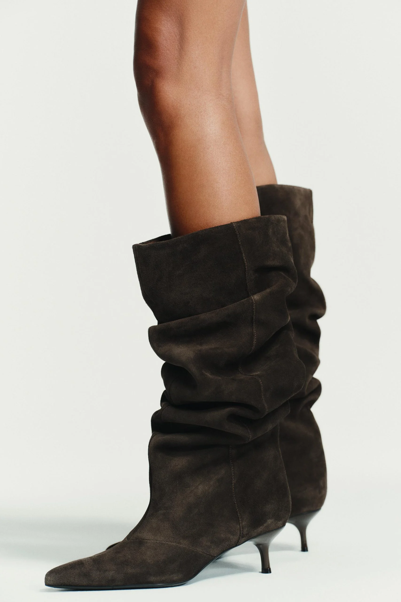 Suede Kitten Heel Boot زنانه - Image 2